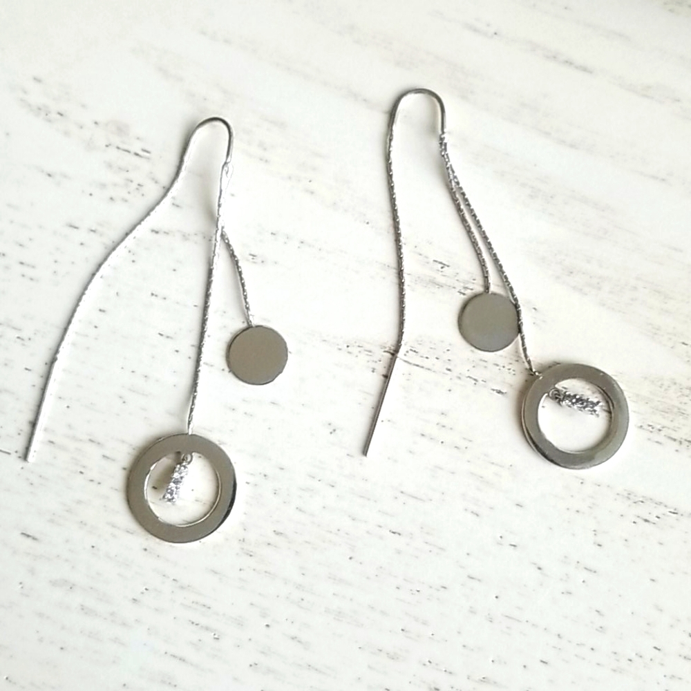 14kt  Diamond Dangling Earrings